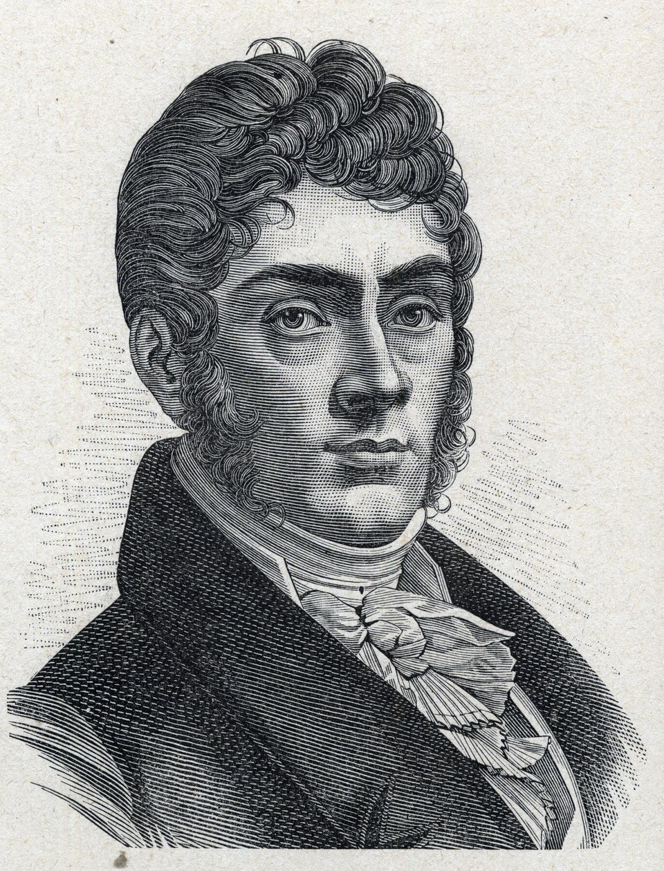 صورة لإتيان نيكولاس ميهول (1763-1817) الملحن الفرنسي. نقش من عام 1889. مجموعة خاصة. بواسطة المدرسة الفرنسية