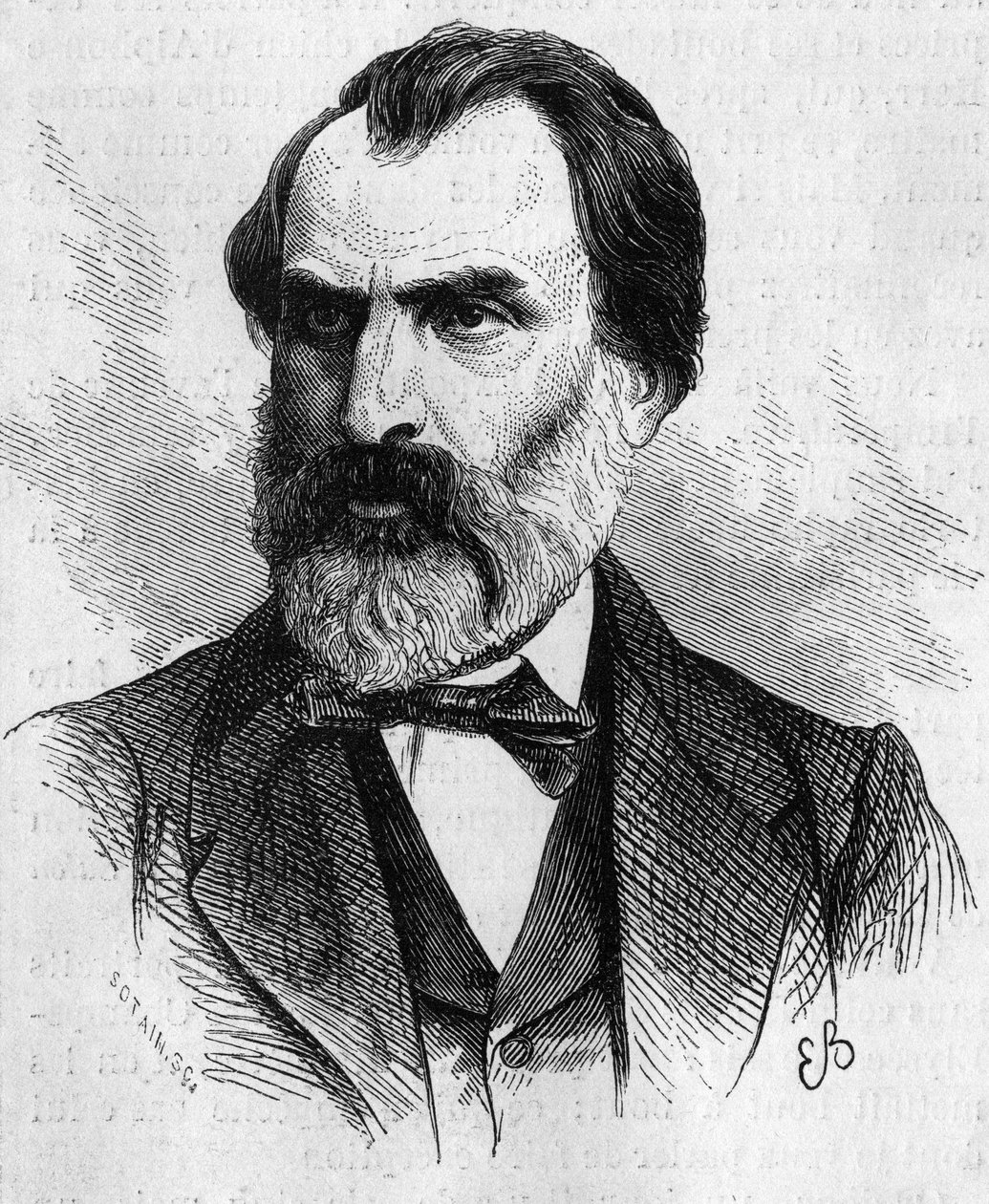 صورة يوجين بيليتان (1813-1884) ، سياسي فرنسي. نقش في "" Le Monde Illustré "" رقم 634 بتاريخ 5 يونيو بواسطة المدرسة الفرنسية