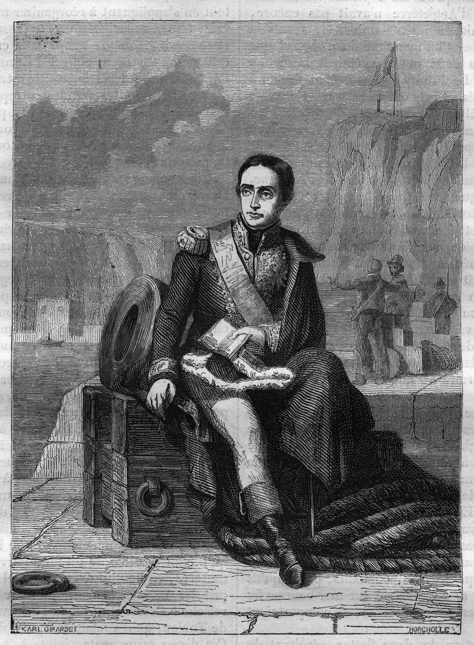 صورة يوستاش برويكس (1759-1805) ، أميرال فرنسي - نقش من عام 1865 في "Histoire du Consulate et de l'Empire" بواسطة Louis Adolphe Thiers - صورة Eustache Bruix (1759-1805) ، بحار فرنسي - نقش من التاريخ "" القنصلية والإمبراطورية " بواسطة المدرسة الفرنسية