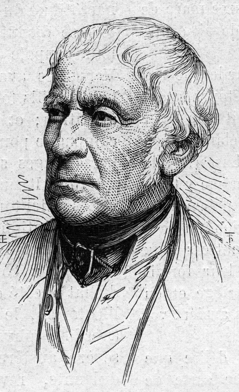 صورة لفرانسوا جيزو (1787-1874) ، سياسي فرنسي ، مؤرخ وأكاديمي. نقش في "" Le Monde Illustré "" رقم 883 بتاريخ 14 مارس 1874. بواسطة المدرسة الفرنسية
