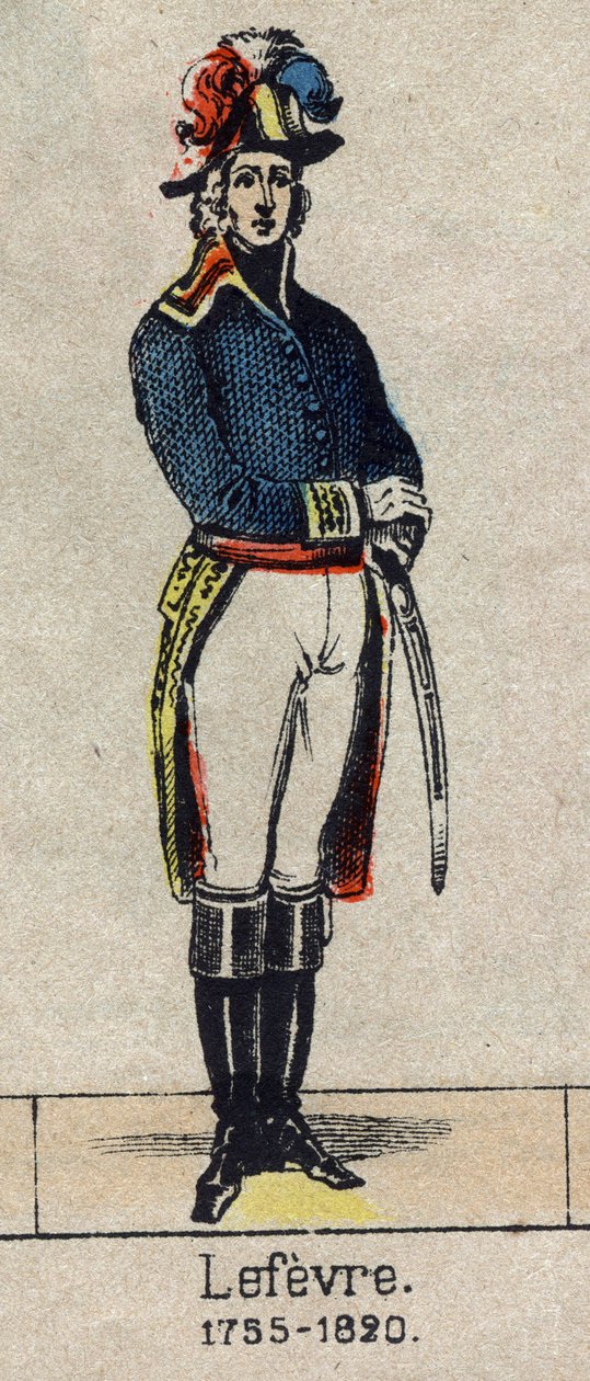 صورة لفرانسوا جوزيف لوفيفر (1755-1820) دوق دانتزيغ والإمبراطورية ، زوج من فرنسا ، ثم البارون وزوج من فرنسا ماريشال الإمبراطورية. صورة إبينال من نهاية القرن التاسع عشر. بواسطة المدرسة الفرنسية