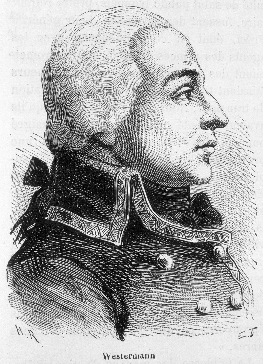 صورة فرانسوا جوزيف ويسترمان ، الجنرال الفرنسي (1751-1794) - في "L'Histoire de France" "هنري مارتن بواسطة المدرسة الفرنسية