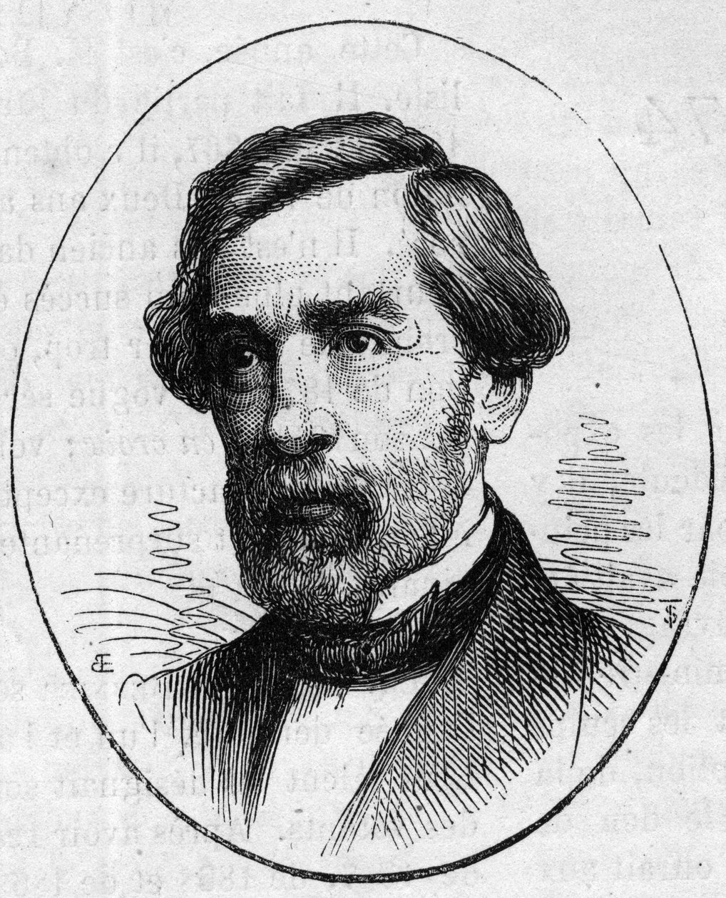 صورة لفرانسوا جوفروي (1806-1882) ، نحات فرنسي. نقش في "" Le Monde Illustré "" رقم 890 بتاريخ 2 مايو 1874. بواسطة المدرسة الفرنسية