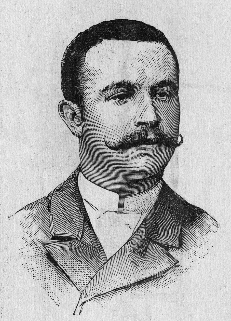 صورة لفرانسوا لوست (1859-1887) ، الطيران الفرنسي - في "" ألبوم de la Science ؛ علماء لامعون غراندز ديسوفيرتس ”” “1896. بواسطة المدرسة الفرنسية