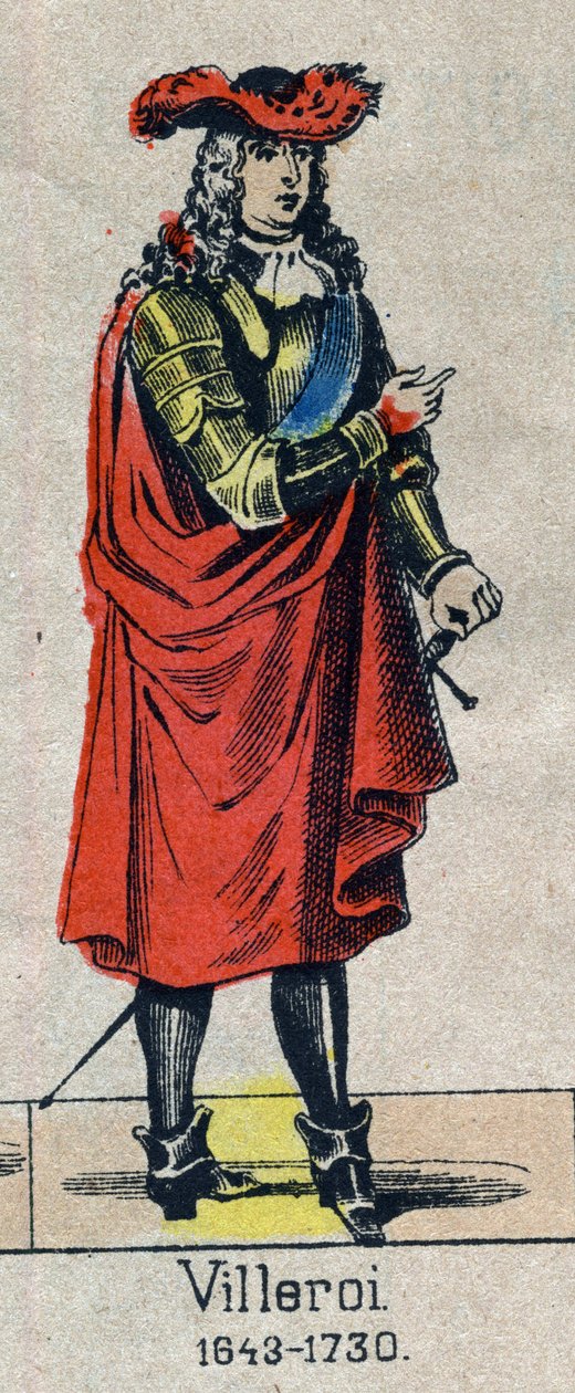 صورة لفرانسوا دي نيوففيل ، دوق فيليروي ، ماريشال فرنسا (1644-1730). صورة إبينال من نهاية القرن التاسع عشر. بواسطة المدرسة الفرنسية