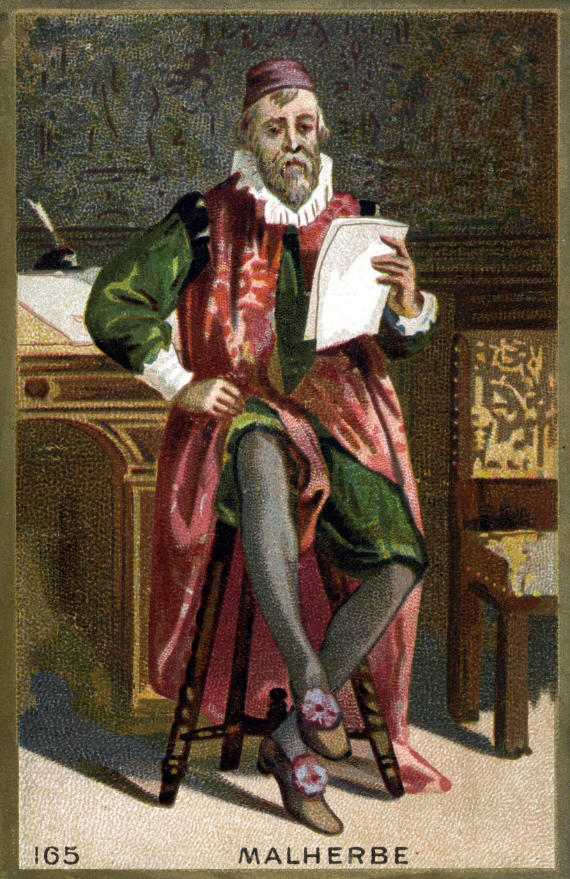 صورة لفرانسوا دي مالهيربي (1555-1628). الطباعة الحجرية الملونة في القرن التاسع عشر. بواسطة المدرسة الفرنسية