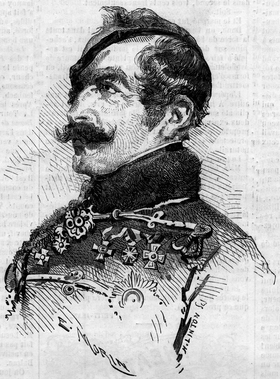 صورة لفرانز فون شليك (1789-1862) ، مارشال ، القائد العام للجيش النمساوي في إيطاليا أثناء Risorgimento عام 1859. نقش في "" Le Monde Illustré "" رقم 115 في 25 يونيو بواسطة المدرسة الفرنسية