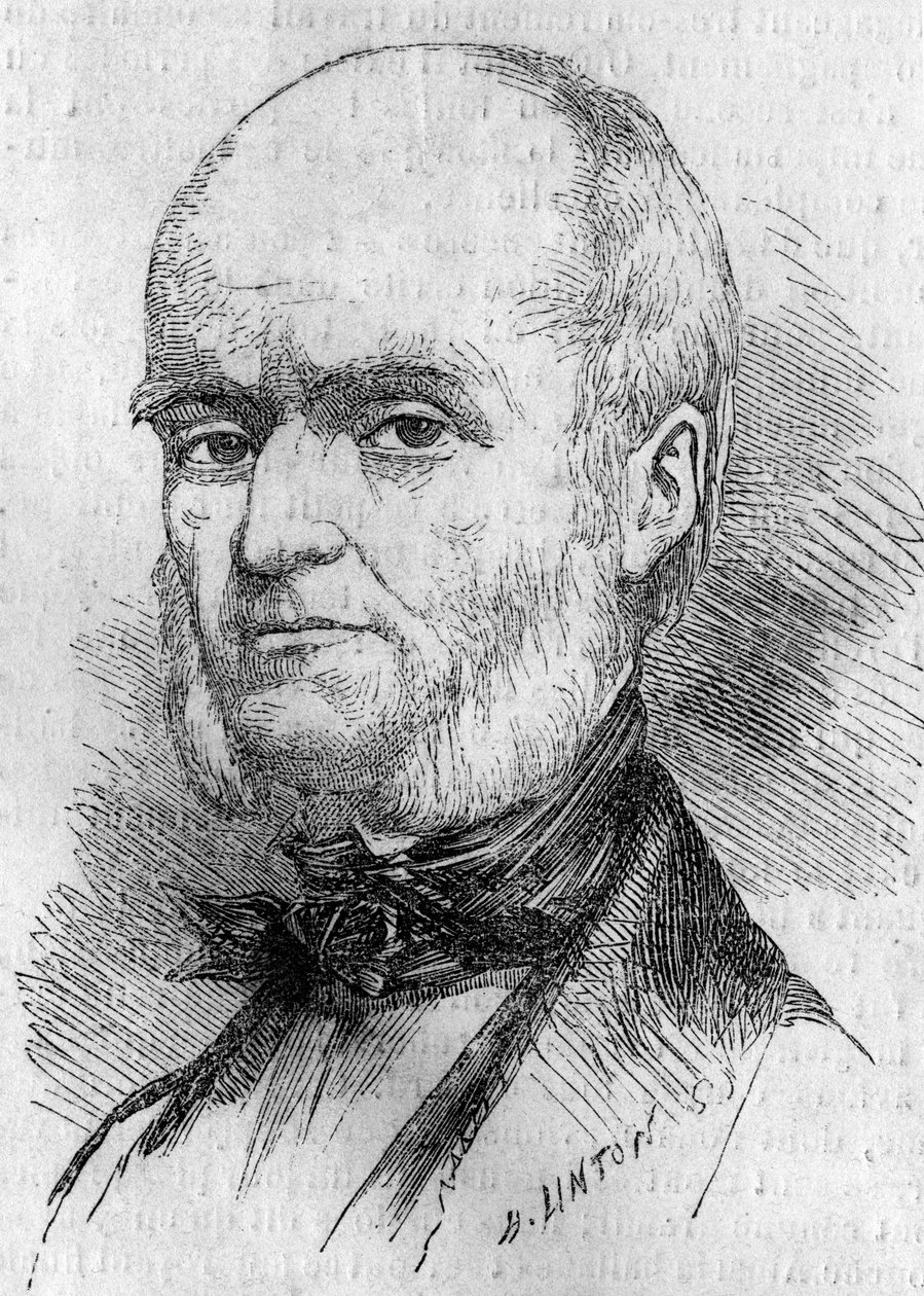 صورة لفريدريك ميليت (1796-1859) ، رسام المنمنمات الفرنسي. نقش في "" Le Monde Illustré "" رقم 133 بتاريخ 29 أكتوبر بواسطة المدرسة الفرنسية