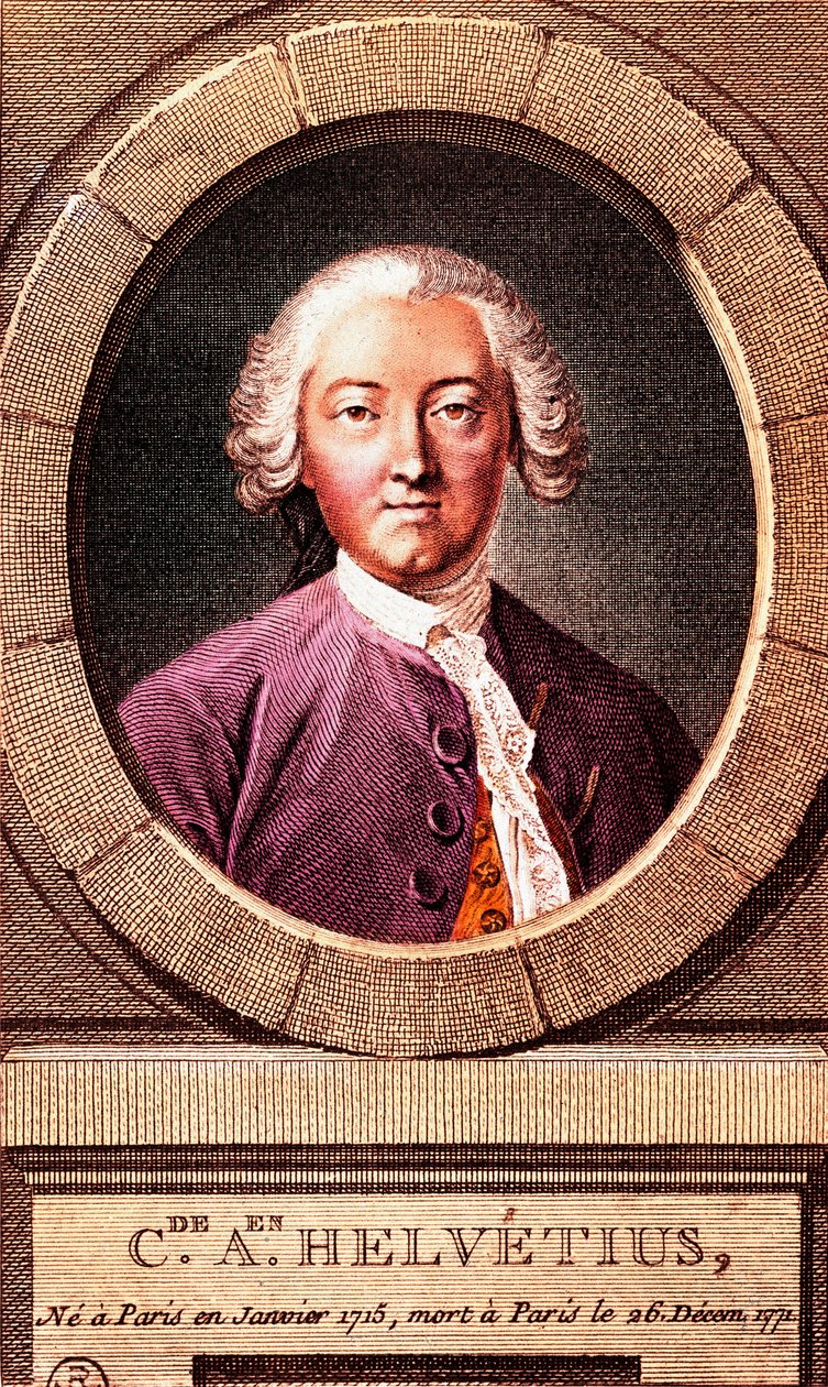 صورة للفيلسوف الفرنسي كلود أدريان هيلفيتيوس (1715-1771) ، نقش. 1772. بواسطة المدرسة الفرنسية