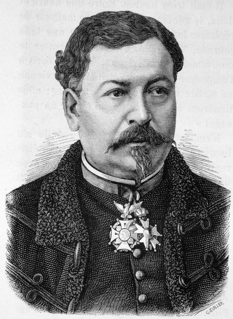 صورة للجنرال جان أوغست مارغريت (1823 - 1870 ، توفي في معركة سيدان) ، والد بول وفيكتور مارغريت - في "L'Histoire de France" "هنري مارتن بواسطة المدرسة الفرنسية