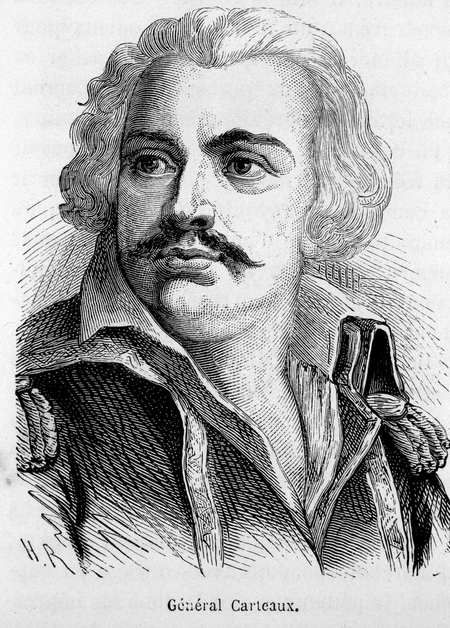 صورة للجنرال جان فرانسوا كارتو (1751-1813) - في "" تاريخ فرنسا "لهنري مارتن بواسطة المدرسة الفرنسية
