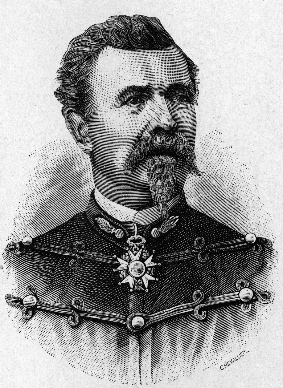 صورة للجنرال دو ريفي - في ألبوم العلوم ؛ علماء لامعون الاكتشافات العظيمة "" "1896. بواسطة المدرسة الفرنسية