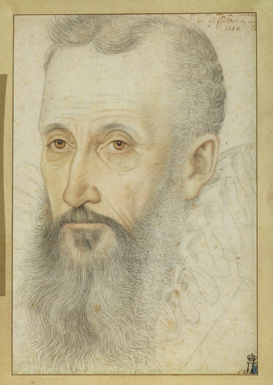 صورة لجورج تالبوت ، إيرل السادس من شروزبري (1528-90) (طباشير على ورق) بواسطة المدرسة الفرنسية