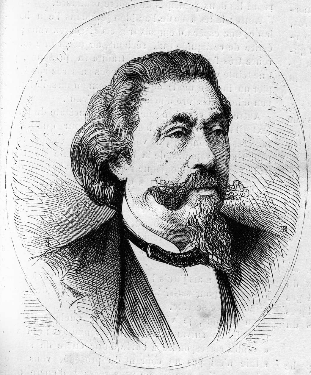 صورة لجورج هاينل (1807-1873) ، قائد الأوركسترا وعازف التشيلو. نقش في "" Le Monde Illustré "" رقم 844 بتاريخ 13 يونيو 1873. بواسطة المدرسة الفرنسية