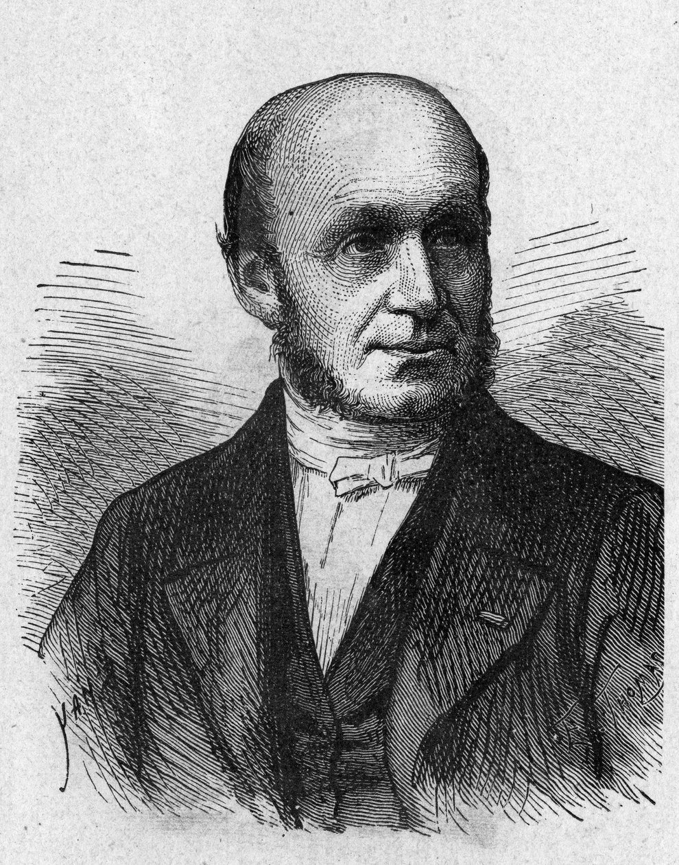 صورة لغيوم بنجامين دوشين دو بولوني (1806 - 1875) ، طبيب فرنسي - في ألبوم دي لا ساينس ؛ علماء لامعون الاكتشافات العظيمة "" "1896. بواسطة المدرسة الفرنسية