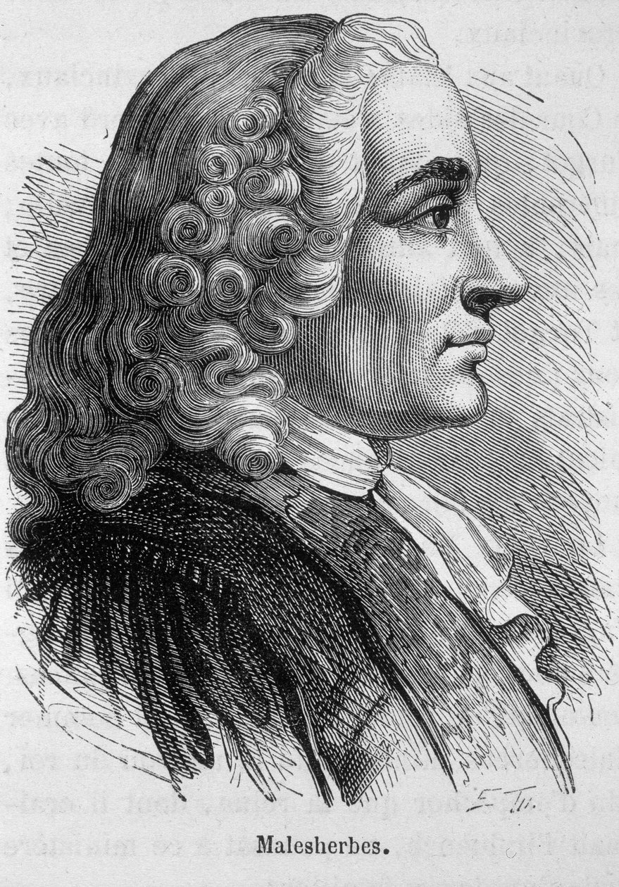 صورة لغيوم كريتيان (غيوم كريتيان) بقلم لاموينون دي ماليشيربيس (1721-1794) ، سياسي فرنسي - في "L'Histoire de France" بقلم هنري مارتن بواسطة المدرسة الفرنسية