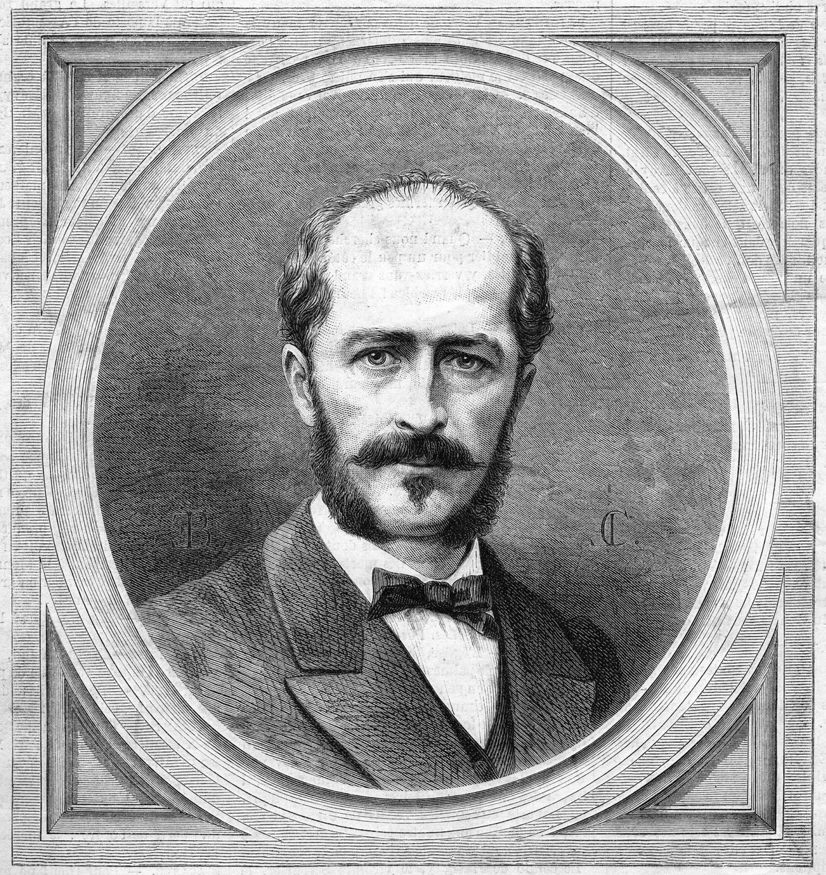 صورة لجوستاف لامبرت (1824-1871) ، رسام هيدروغرافي ومستكشف فرنسي ، مؤلف مشروع رحلة استكشافية في القطب الشمالي. نقش في "" Le Monde Illustré "" رقم 771 بتاريخ 20 يناير بواسطة المدرسة الفرنسية