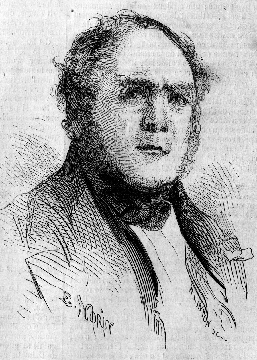 صورة هنري بولاي دي لا مورث (1797-1858) ، عضو مجلس الشيوخ الفرنسي. نقش مورين في "" Le Monde Illustré "" رقم 85 بتاريخ 4 ديسمبر 1858. بواسطة المدرسة الفرنسية