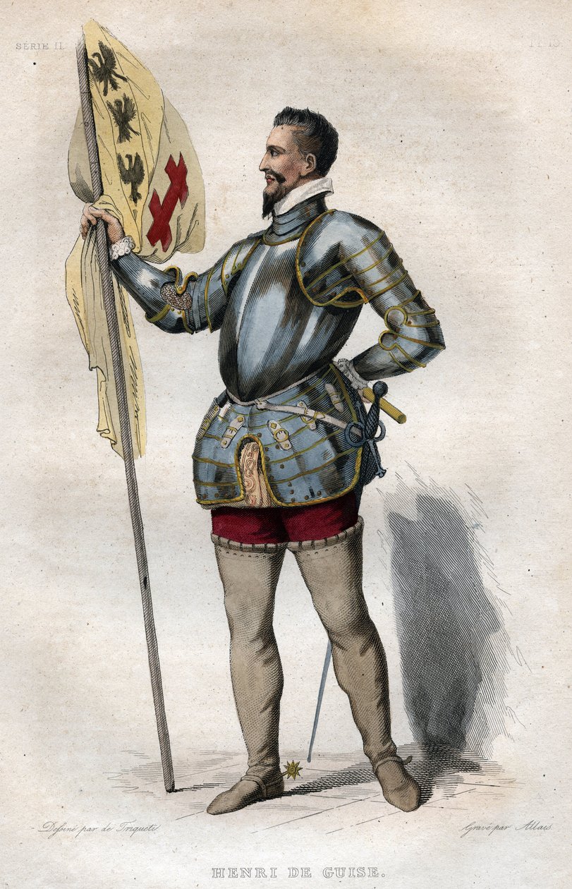 صورة لهنري الأول ، دوق Guise (1550-1588) تسمى "الندوب" ، رسم توضيحي من "" Le Plutarque Français "" بواسطة إدموند مينيت بواسطة المدرسة الفرنسية