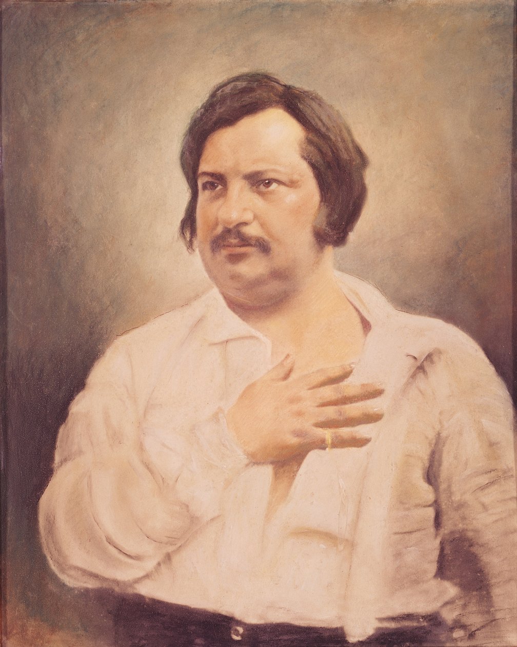 صورة لـ Honore de Balzac (1799-1850) بعد نمط daguerreotype بواسطة المدرسة الفرنسية