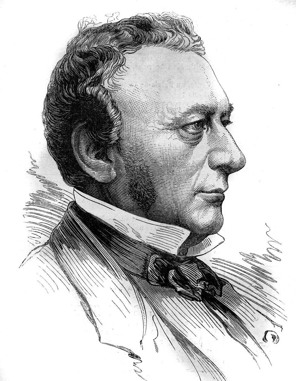 صورة لإسحاق بيريير (1800 - 1875) ، مؤسس Societe de Credit Mobilier والشركة Genale عبر المحيط الأطلسي. نقش في "" Le Monde Illustré "" رقم 1218 بتاريخ 31 يوليو 1880. بواسطة المدرسة الفرنسية