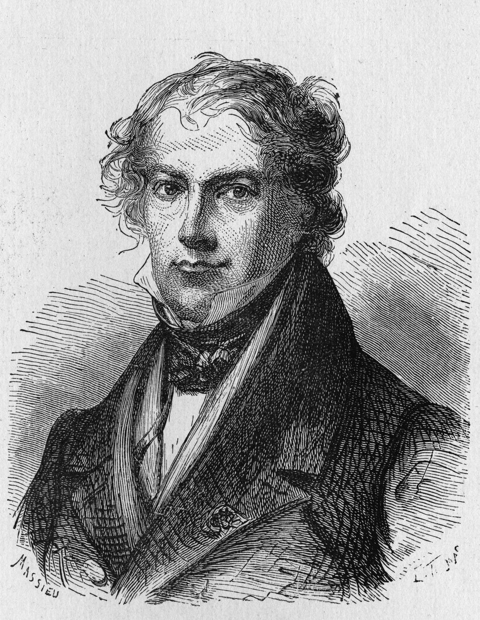 صورة ل JB Biot (1774 - 1862) ، عالم فيزياء فرنسي - في "" Album de la Science ؛ علماء لامعون الاكتشافات العظيمة "" "1896. بواسطة المدرسة الفرنسية