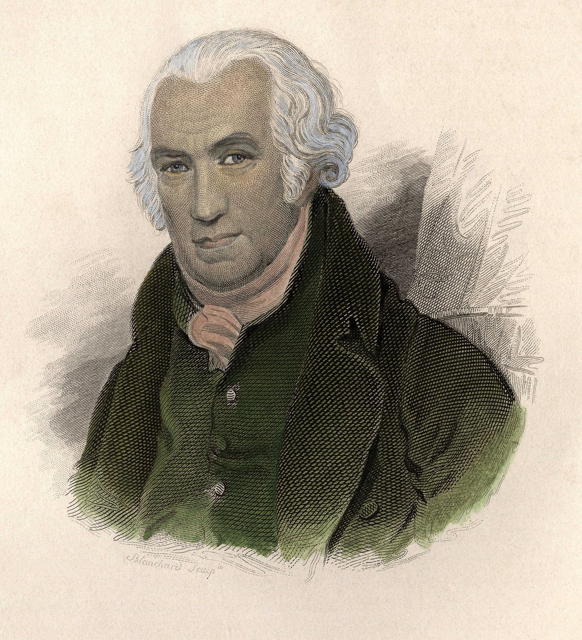 صورة جيمس وات (1736-1819) ، مهندس وميكانيكي اسكتلندي. في "" Portraits des Hommes Useful " بواسطة المدرسة الفرنسية