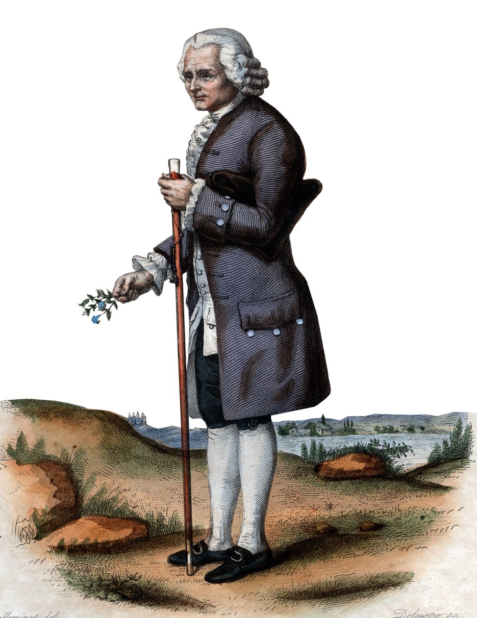 صورة جان جاك روسو (1712-1778) ، الفيلسوف السويسري. بواسطة المدرسة الفرنسية