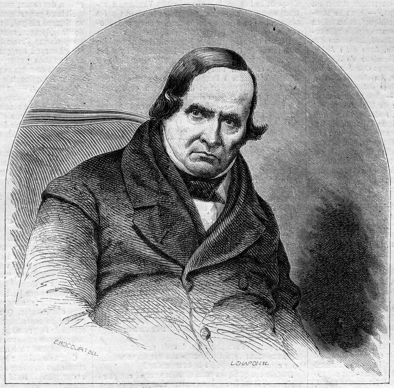 صورة جان بابتيست (جيوفاني باتيستا) نيكوليني (1782-1861) ، شاعر إيطالي. نقش في "" Le Monde Illustré "رقم 234 بتاريخ 5 أكتوبر بواسطة المدرسة الفرنسية