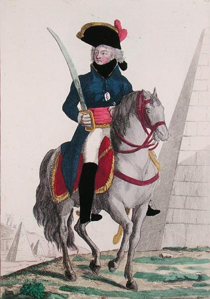 صورة جان بابتيست كليبر (1753-1800) في الأهرامات ، أواخر القرن الثامن عشر (نقش ملون) بواسطة المدرسة الفرنسية