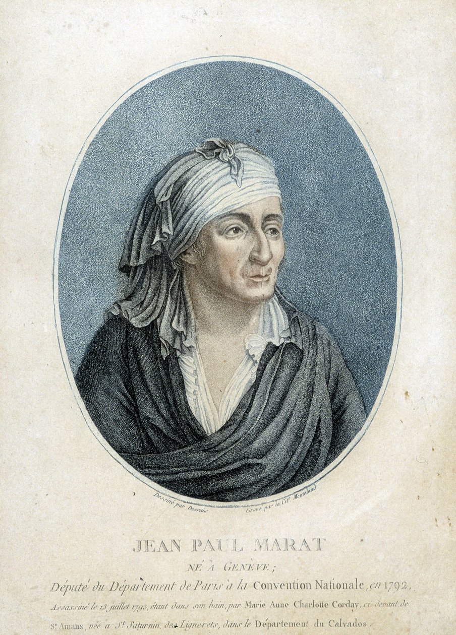 صورة جان بول مارات (1743-1793)، طبيب فرنسي، دعاية وسياسي بواسطة المدرسة الفرنسية