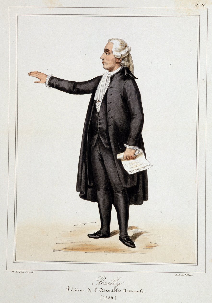 Portrait of Jean Sylvain Bailly (1736 - 1793) - in “” Collection de costumes, armes et meubles pour la histoire de la revolution francaise et de l