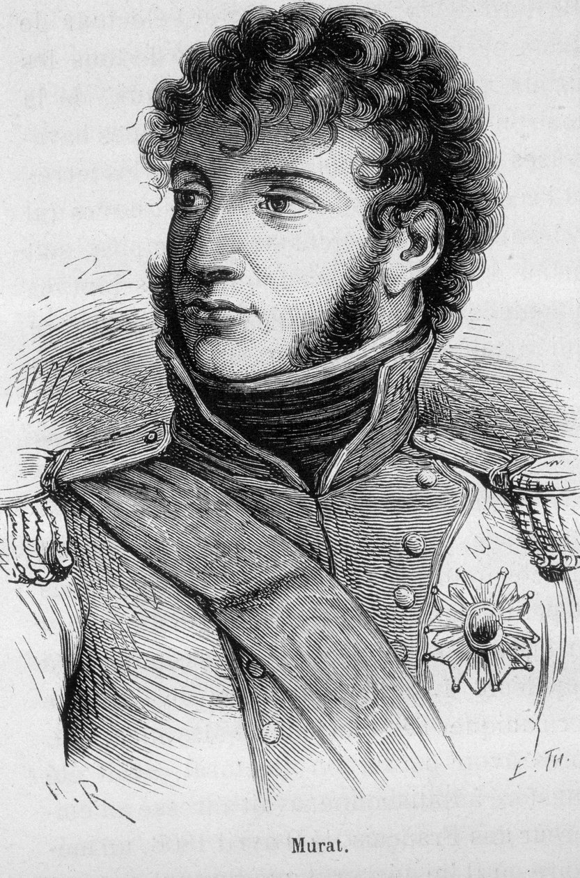 صورة ليواكيم مراد (1767 - 1815) - في "" تاريخ فرنسا "لهنري مارتن بواسطة المدرسة الفرنسية