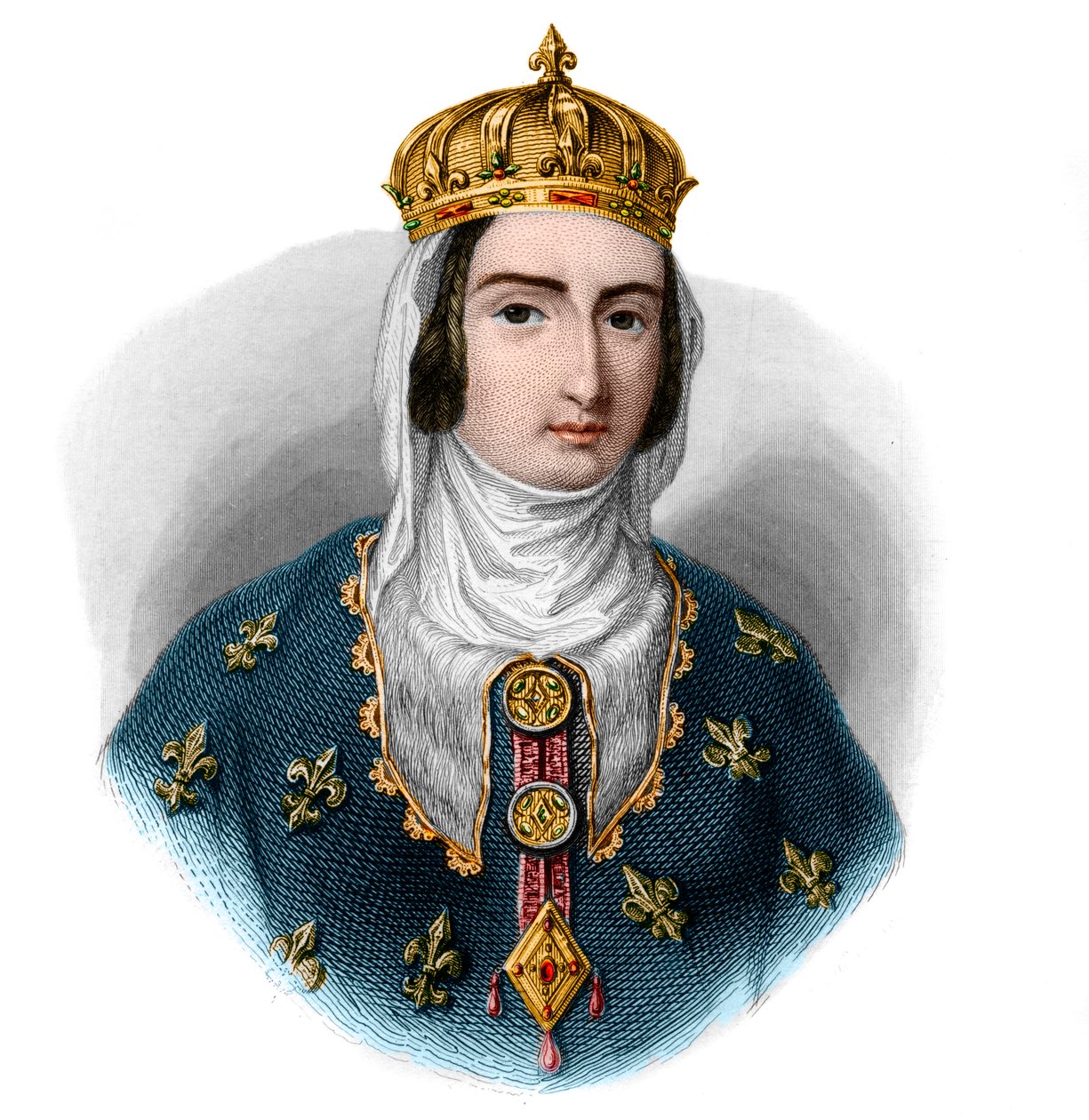 صورة لجوان الأول ملك نافار (1273-1305) ملكة ريادة نافاري وزوجته ملكة فرنسا. بواسطة المدرسة الفرنسية