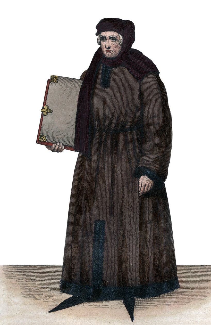 صورة لجون Froissart (1337-1404) ، المؤرخون الفرنسيون في فرنسا في العصور الوسطى. بواسطة المدرسة الفرنسية