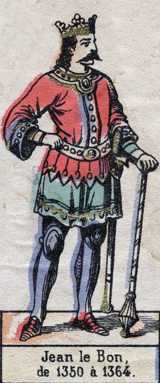 صورة يوحنا الثاني ملك فرنسا ، المعروفة باسم يوحنا الصالح (1319-1364) (سلالة الكابيتيون). التوضيح أواخر القرن التاسع عشر. بواسطة المدرسة الفرنسية