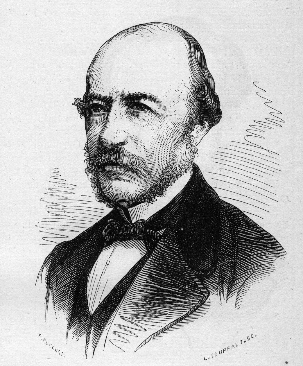 صورة جوزيف أوتران (1813-1877) ، الشاعر الفرنسي. نقش في "" Le Monde Illustré "" رقم 1040 بتاريخ 17 مارس 1877. بواسطة المدرسة الفرنسية