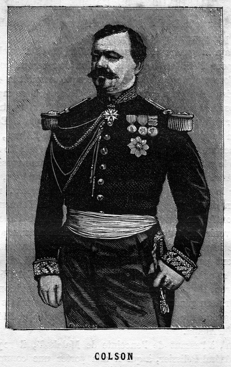 صورة جوزيف إميل كولسون (1821-1870) الجنرال الفرنسي. نقش في "Les Illustrations De L'armee Francaise de 1789 a 1880" بواسطة المدرسة الفرنسية