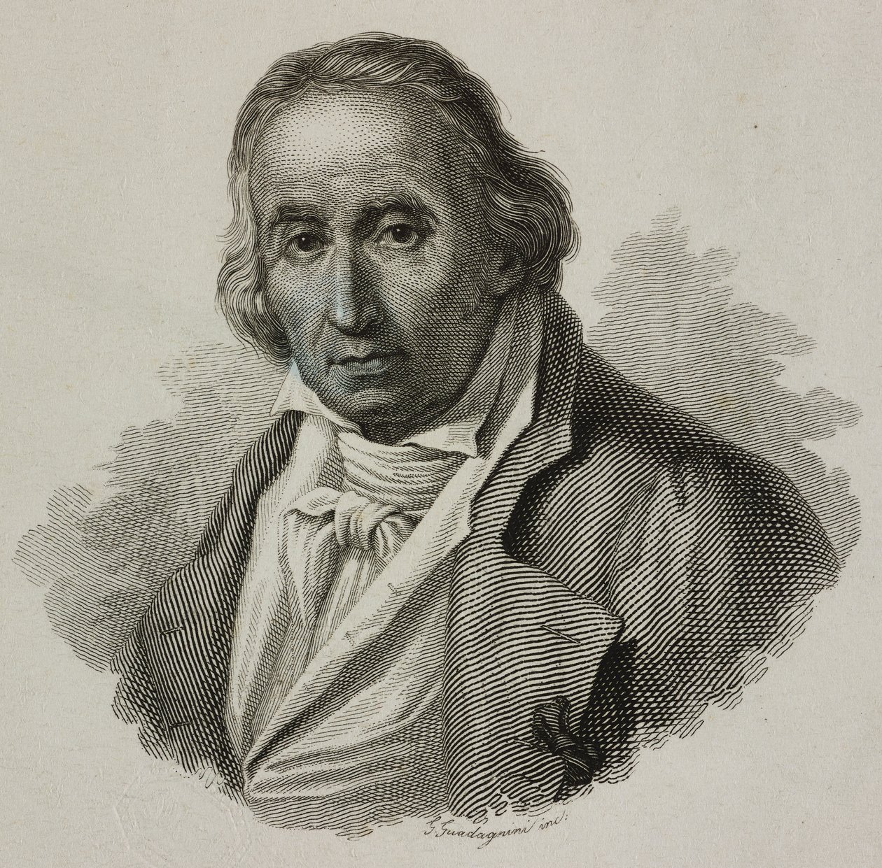 صورة جوزيف ماري تشارلز ، المسمى جاكار (1752-1834) ، النساج الفرنسي ومخترع نول الجاكار ، نقش بواسطة Guadagnini بواسطة المدرسة الفرنسية