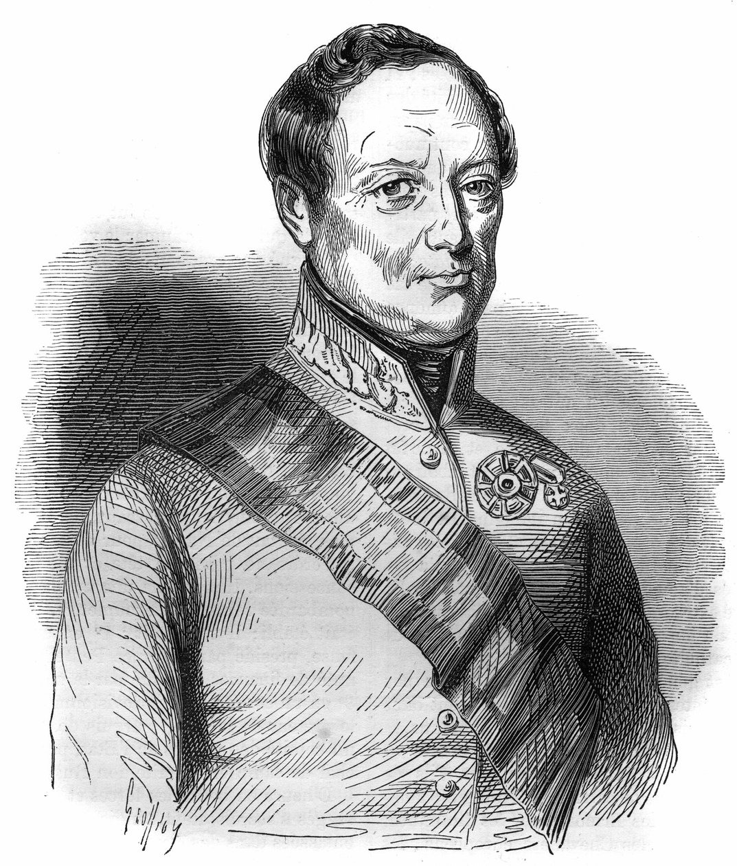 صورة لجوزيف وينزل راديتزكي فون راديتز (أو الكونت جوزيف راديتزكي (1766-1858) مارشال نمساوي نقش في "Histoire des papes-kings-queens-et-empereurs a travers les years" بقلم موريس لاكاتر بواسطة المدرسة الفرنسية