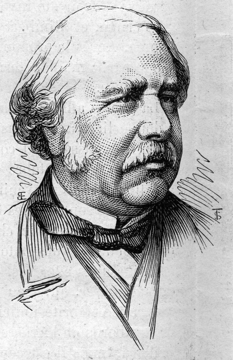 صورة جوزيف دي هاوسونفيل (1809-1884) ، سياسي ودبلوماسي وأكاديمي فرنسي. نقش في "" Le Monde Illustré "" رقم 883 بتاريخ 14 مارس 1874. بواسطة المدرسة الفرنسية