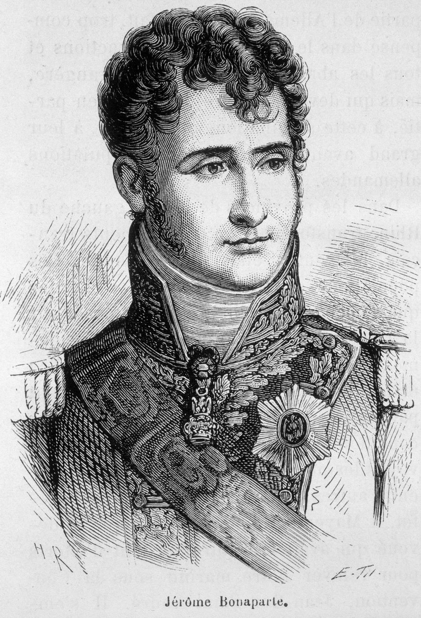 صورة لجيروم بونابرت (1784 - 1860) - في "" تاريخ فرنسا "" هنري مارتن بواسطة المدرسة الفرنسية