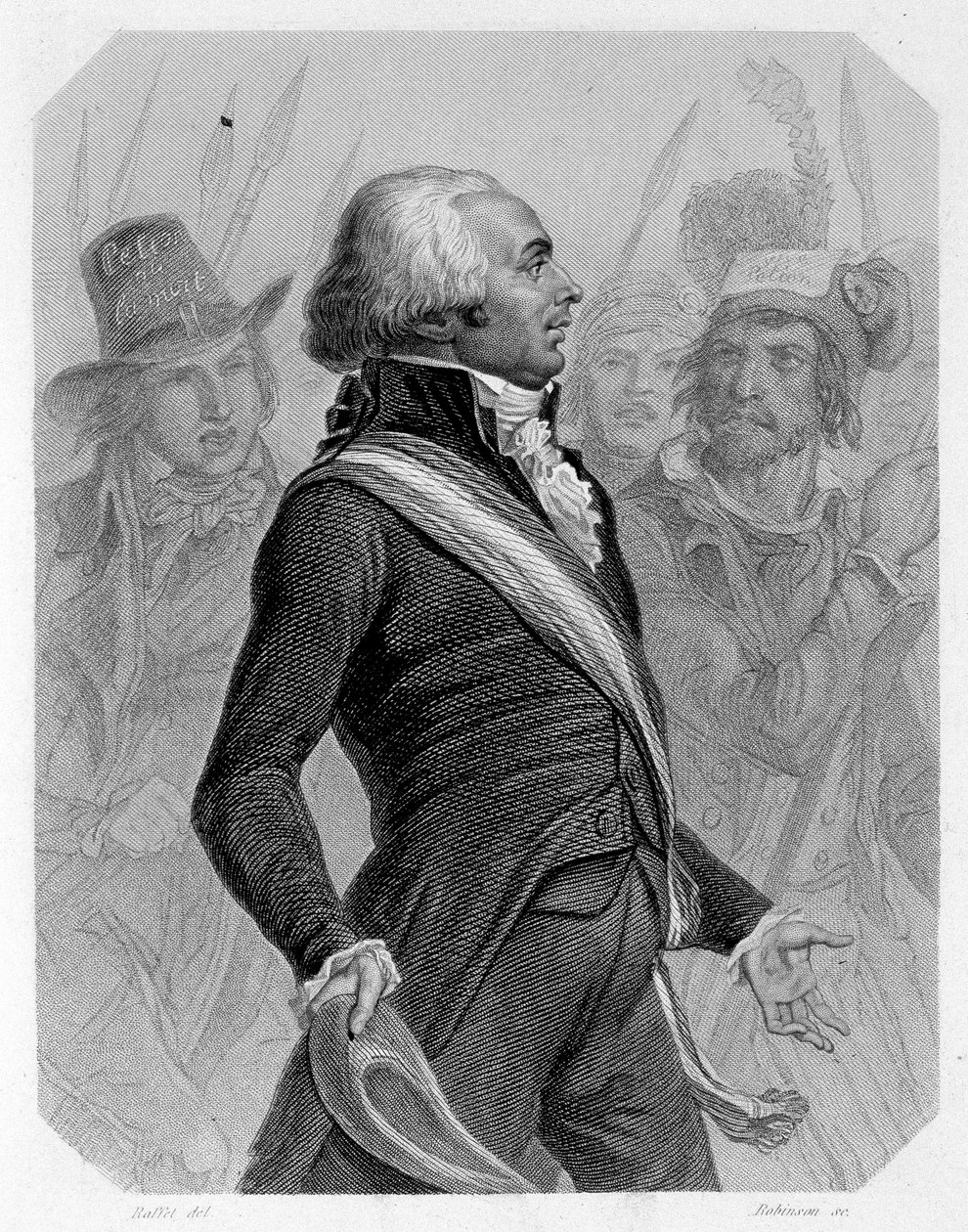 صورة لجيروم بيتيون دي فيلنوف (1756-1794) ، سياسي فرنسي. في "تاريخ الجيروندين" بقلم لامارتين بواسطة المدرسة الفرنسية
