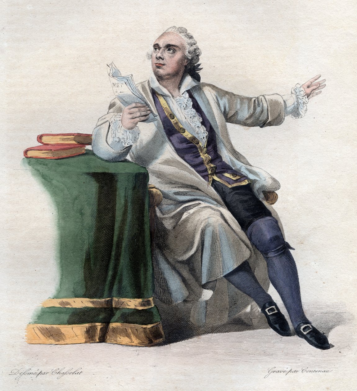 صورة ليكين (1729-1778) ، الممثل الفرنسي. بواسطة المدرسة الفرنسية
