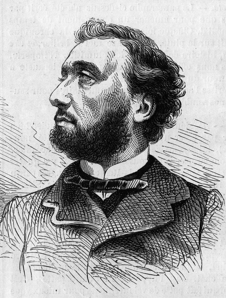 صورة ليون جامبيتا (1838-1882) ، سياسي فرنسي. نقش في "" Le Monde Illustré "" رقم 634 بتاريخ 5 يونيو بواسطة المدرسة الفرنسية