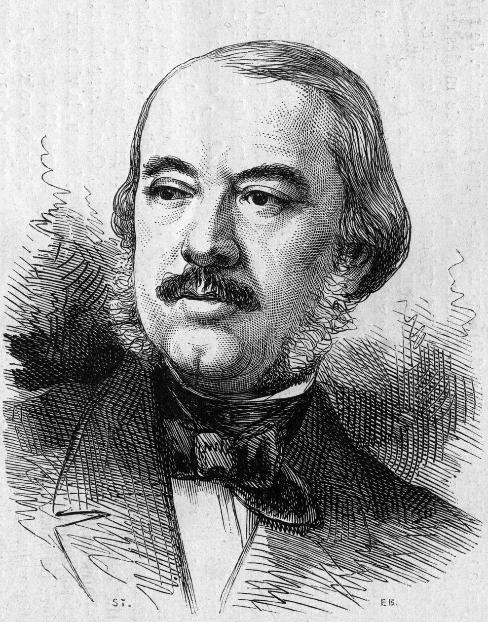 صورة ليون لايا (1810-1872) ، الكاتب المسرحي الفرنسي. نقش في "" Le Monde Illustré "" رقم 805 بتاريخ 14 سبتمبر 1872. بواسطة المدرسة الفرنسية