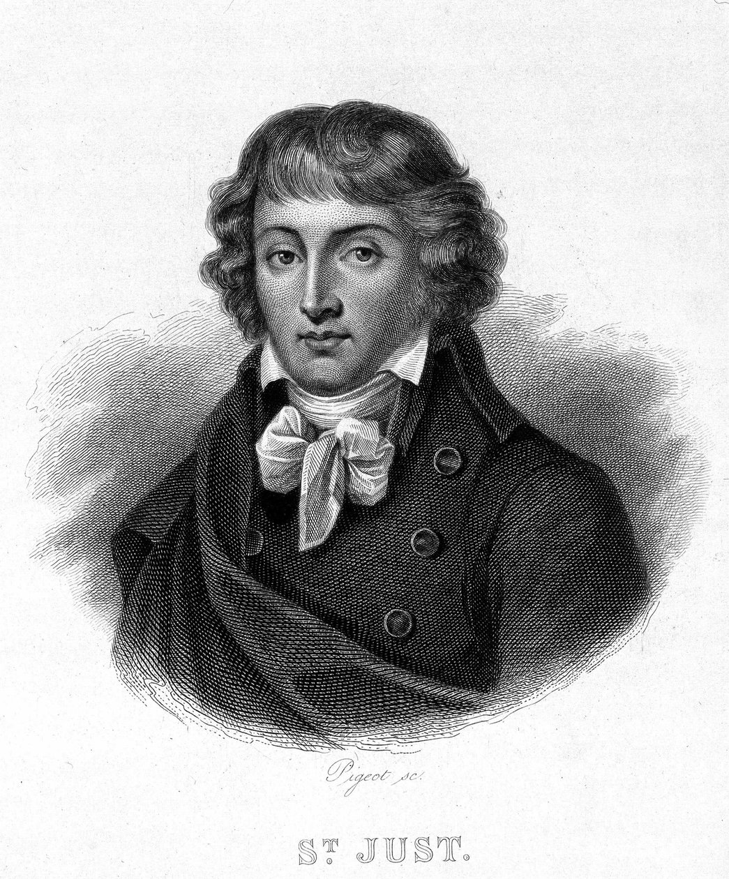 صورة لويس أنطوان ليون سانت - فقط (1767 - 1794) - في "" ثورة مشتركة "بقلم تيير. القرن ال 19 بواسطة المدرسة الفرنسية