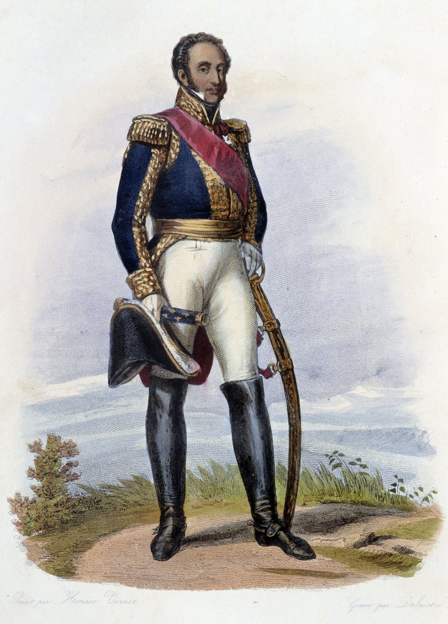 Portrait of Louis Gabriel (Louis-Gabriel) Suchet (1770-1826), marechal of France. in Ed. Mennechet, “” Le Plutarque francais”” بواسطة المدرسة الفرنسية