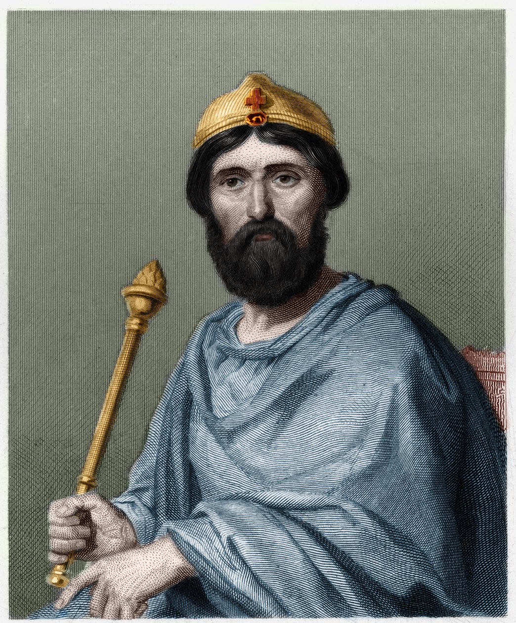 صورة لويس الرابع دي أوترمر (d'Outre Mer، d'Outre-Mer) (921-954) ، ملك فرنسا - في "" Histoire des Francais "" للافالي ، نقش ، بدون تاريخ. بواسطة المدرسة الفرنسية
