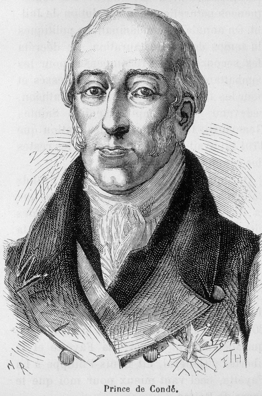 صورة لويس الخامس جوزيف دي بوربون كوندي (1736-1818) ، أمير كوندي الثامن ، رجل الحرب الفرنسي - في "L'Histoire de France" "" هنري مارتن بواسطة المدرسة الفرنسية